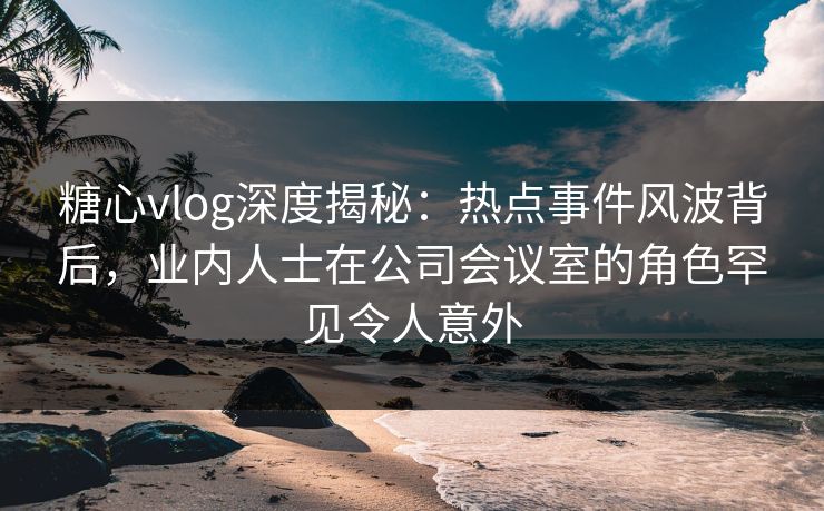 糖心vlog深度揭秘：热点事件风波背后，业内人士在公司会议室的角色罕见令人意外